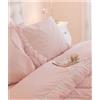L'ATELIER 17 Completo Letto Matrimoniale Primaverile, Boutis lenzuoli Estivi in Puro Cotone con Pizzo San Gallo in Tinta Nicole Prodotto Artigianale Cucito a Mano Made in Italy 2 Varianti Rosa