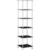 vidaXL Scaffale a 6 Livelli Scaffalatura Vetrina Portaoggetti con Ripiani Armadio Armadietto Libreria Nero 40x40x160 cm in Vetro Temperato