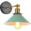 iDEGU Lampada da Parete Vintage, 22cm Applique da Parete Interno Lampadario Plafoniera Regolabile E27 Illuminazione da Parete Moderna per Camera da Letto, Soggiorno, Camera per Bambini (Verde)