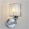 AIRUI Crystal Lampada A Parete Moderna E27 Funce di Luce da Parete Semplice Rotondo Apparecchi di Illuminazione A Parete per Letto Camera da Letto Soggiorno Corridoio(Warm White,Silver)