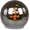 Generico Lampada Decorativa a LED con Scritta Love Sfera in Vetro Fumé Design Moderno Luce Calda Atmosferica per Casa, Ufficio, Bar, Ristorante Lampada da Tavolo Vintage con Base Cromata (12 cm)