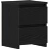 vidaXL Comodino Moderno in Rovere Nero con 2 cassetti per Storage Comodino Elegante Camera da Letto massello Facile Montaggio Istruzioni mobili Piccoli Legno Testurizzato Contemporaneo