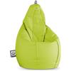 Happers Pouf Poltrona a Sacco Similpelle per uso Interno Verde XL