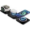 Tiergrade caricatore wireless 3 in 1 per diversi dispositivi Apple, stazione di ricarica magnetica pieghevole, caricatore da viaggio per iPhone 15/14/13, AirPods 3/2/Pro/Pro2, iWatch Nero