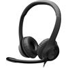 Logitech H390, cuffia con microfono e cavo per PC/laptop, cuffie stereo con cancellazione del rumore, stereo, controlli sul cavo, Works With Chromebook - NERO