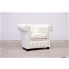 VAMA Divani Poltrona Chesterfield piccola in pelle bianco caldo