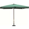 VivaGarden Ombrellone da Giardino 3x3 mt Antivento in Legno Telo in Poliestere colore Verde Guinea - OM807016-VRDS