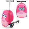 VEVOR Valigia per Monopattino da Viaggio Capienza 20L, Trolley per Scooter Carico max. 50 kg, Valigia per Scooter Impugnatura Antiscivolo in TPR, Monopattino Valigia Pieghevole, Rosa