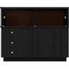 FC Credenza di design contemporaneo, con porte scorrevoli in vetro fumé, adatto a soggiorno e sala da pranzo, 120×33×95 cm, Nero
