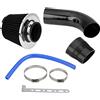 GOTOTOP Filtro dell'aria sportivo per auto, 76 mm, 3 pollici, universale, per raffreddamento ad aria, kit di filtri di aspirazione dell'aria in fibra di carbonio