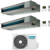 Hisense Climatizzatore Canalizzato Dual Split serie Slim ADT 9+18 con 3AMW52U4RJC Inverter R32 Wi-Fi Optional Classe A++ ,