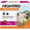 FRONTPRO x3 Compresse Masticabili, Antiparassitario Per Cani (2-4Kg) Contro Pulci E Zecche PROMO +2 prezzo a pezzo