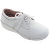 Ecosanit Scarpe basse da donna professionali in pelle bianca con lacci Ecosanit
