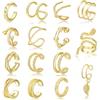 DEFGNOP 15Pcs Anelli Donna Oro Set Anelli Donna FEDI Nuziali Minimalista Regolabile Anelli Placcati in Oro 14K Anelli Impilabili Aperti Mignolo Anelli per Dita Anello Pollice Anelli Argento Oro