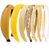 Kotkiddy Set di 7 cerchietti per capelli da donna, diversi modelli, fasce per capelli, in plastica, per ragazze e donne (giallo)