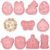 XYTAHDM 10pcs Formine Biscotti Bambini,Pasqua Formine Biscotti,Tagliabiscotti Plastique 3D Fiori Cookie Cutter, Stampi Biscotti Pasqua,per Decorare Biscotto, Dolci, Pasticceria