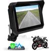 Garsent Navigazione GPS Carplay per Moto 5 Pollici, Airplay CarPlay/Android Auto per Moto, Touchscreen Impermeabile IPS, GPS per Moto/moto, Bluetooth