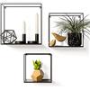 Gadgy Set di 3 Mensole da Parete in Metallo Nero | Scaffali da Muro Stile Industriale in Ferro | Cubi Decorativi Moderni da Appendere per Soggiorno, Camera, Cucina o Ufficio