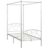 vidaXL Letto a Baldacchino Bianco in Metallo 120x200 cm