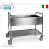 Carrello inox per raccolta differenziata, vasca stagna pi rubinetto, 1 piano di servizio dim.mm.1170x630x940h