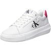 Calvin Klein Jeans Sneakers Suola Grossa Donna Chunky Cupsole Laceup Scarpe, Bianco (White/Raspberry Sorbet), 41 EU