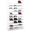 Relaxdays Scarpiera Salvaspazio XXL, con Rivestimento in Tessuto Non Tessuto, 10 Ripiani per 50 Paia di Scarpe, Bianco