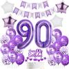 Ohaoduo palloncini 90 anni compleanno donna decorazioni viola 90 anni compleanno decorazioni viola 90 anni donna foil palloncini 90 anni compleanno donna torta decorazioni 90 anni donna ragazza