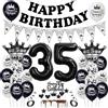 Haosell Nero Palloncini 35 Anni compleanno, Palloncino nero decorazione 35 Anni compleanno, compleanno 35 Anni Uomo nero, Decorazioni Torta 35 Anni compleanno, Palloncini compleanno 35 Anni Donna