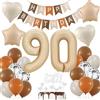Haosell Palloncini 90 anni compleanno crema, Palloncino 90 compleanno nudo, Decorazione 90 compleanno Donna Uomo, Palloncini Compleanno 90 Anni beige, 90 Anni Palloncini Compleanno boho beige