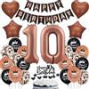 Haosell Palloncino decorazione 10 anni compleanno, 10 palloncini cioccolato, Decorazione 10 anni compleanno marrone scuro, Palloncini 10 anni compleanno ragazza marrone,Ragazzo Festa 10 anni marrone