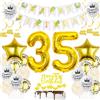 Haosell Palloncini Compleanno 35 Anni Oro - Decorazione Festa per Donna e Uomo