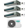 Hisense Climatizzatore Canalizzato Trial Split serie Slim ADT 9+9+12 con 3AMW62U4RJC Inverter R32 Wi-Fi Optional Classe A++ ,
