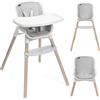Chicco Seggiolone Evolutivo Pappa per Bambini da 6 mesi a 40 Kg Zest Plus Wooden Grey