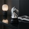 Mia Design Cavallo Scacchi H27 cm in Resina Nero e Argento