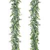 Lvydec Ghirlanda di eucalipto artificiale, verde, vegetazione decorativa da parete o arco per matrimoni, 183 cm/filo piante finte appendere, decorazione tavolo e feste, 2 pezzi