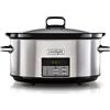 Crock-pot Pentola per Cottura Lenta, Slow Cooker, Extra Large 7.5 litri, fino a 10 Persone, Spegnimento Automatico, 2 Impostazioni Cottura e Funzione Warm automatica, 230 W, Ceramica, Argento
