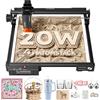 ATOMSTACK A20 PRO V2 Incisore laser, 24W macchina Taglio laser 30000 mm/min incisione laser 20W Laser engraver cutter, 400 * 400 mm per legno/metallo/acrilico/carta/pelle (nero, A20 Pro V2)
