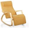Brigros WeHome - Sedia A Dondolo Swing Amor Con Braccioli In Legno, Rocking Chair, Poltrona A Dondolo Con Poggiapiedi Regolabile, Poltrona Salotto, Poltrona Camera Da Letto (Tessuto, Ocra)