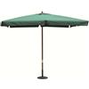 Cosma Ombrellone da giardino 3x4 con telo in poliestere Verde Scuro palo in Legno antivento mod. Fantasy
