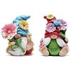 Hodao 2 gnomi da 10,2 cm di altezza, decorazioni da giardino per la primavera e l'estate, gnomo autunnale, elfo svedese, gnomo da tavolo, decorazione per interni e per la casa (colore gnomo 1)