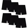 GENTABY Pantaloncini neri da ragazza abito di sicurezza pantaloncini - leggings corti pantaloncini da ciclismo a casa pantaloncini comodi e traspiranti in pizzo 6 Pack 1-10anni, 6 nere, 4-5 Jahre Slim