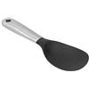 Atyhao Cucchiaio di Riso in Silicone Acciaio Inossidabile Cucchiaio da Servizio in Padella Antiaderente Utensile da Cucina con Foro per Appendere(Nero)