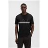 BOSS per uomo. 50550113 Maglietta nera Iconic Zone [3250682], Nero, Casual, Cotone, Manica corta