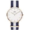 Daniel Wellington Orologio Daniel Wellington Classic Glasgow DW00100004 Al quarzo (batteria) Acciaio placcato oro rosa Quandrante Bianco Cinturino Tessuto