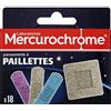 Mercurochrome - Cerotti glitterati - Piccole ferite, tagli e graffi - Resistente all'acqua - Non si attacca alla ferita - 2 formati - 3 colori - Pronto soccorso