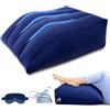 LuxoCare Cuscino Gonfiabile per Gambe - Cuscino a Cuneo con Mascherina per Dormire per Dormire Migliora il Sonno e Circolazione per Amanti dello Sport, Viaggiatorie e Stanchezza alle Gambe (Blu)