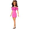 Barbie - Bambola Fashionistas n. 217 da collezione 65° Anniversario, con capelli ondulati castani semiraccolti e abito rosa, giocattolo per bambini, 3+ anni, HRH15