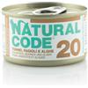 Natural Code Adult Cat Cibo Umido per Gatti - 20-Tonno Fagioli e Alghe - 24x85 gr
