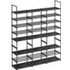 SONGMICS Scarpiera Regolabile, Scaffale Portascarpe a 8 Livelli, Organizzatore per Calzature, Tubi d'Acciaio, Tessuto Non Tessuto, fino a 48 Paia, Ingresso, Armadio, Garage, Nero Inchiostro LSA319B01