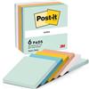 Post-it Foglietti, Collezione Beachside, Confezione da 6 blocchetti, 100 Fogli per blocco, 76 mm x 76 mm, Colori Verde, Giallo, Arancione, Azzurro, Rosa. Per Appunti, Elenchi & Promemoria